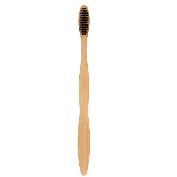 Set med 10 st bambu-tandborstar (5 st i svart, 5 st i vitt)