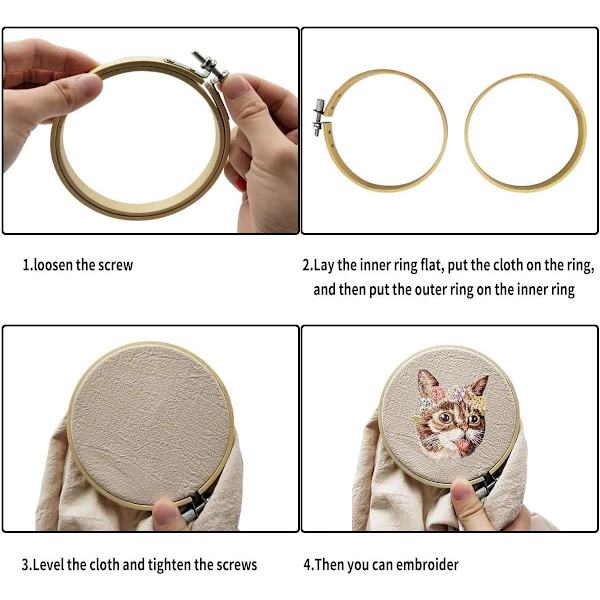8 storlekar bambu broderi bågar