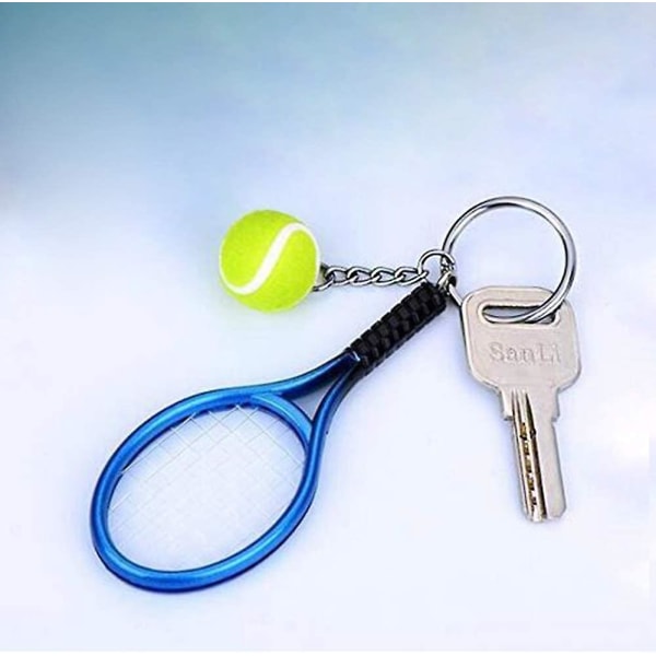 18 st Mini Tennisracket Nyckelring Nyckelring, Modelegering Tennis Split Ring Nyckelring för sportentusiaster