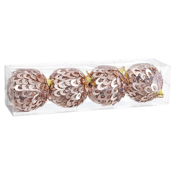 Julgranskulor Brons Plast Polyfoam 8 x 8 x 8 cm (4 stycken)