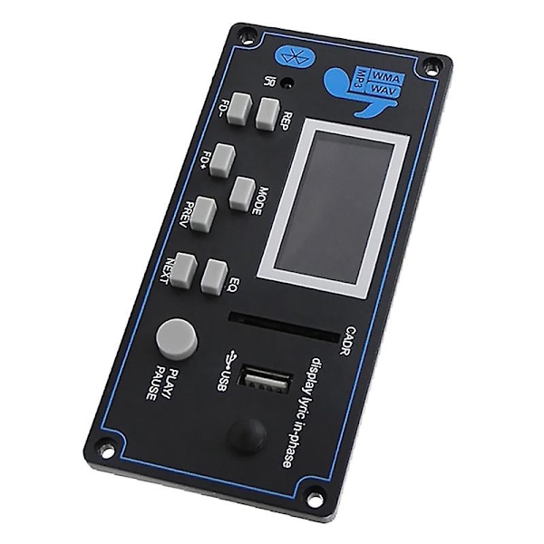 Bluetooth dekoderkort, MP3 dekoderkortspelare stöder FM-radio AUX USB med display