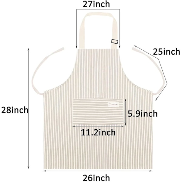 Förkläden för kvinnor, 2-pack, justerbara bib-förkläden med 2 fickor