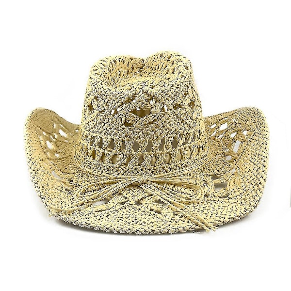 Handgjord Cowboyhatt med Bred Brätte för Kvinnor/Män - Khaki