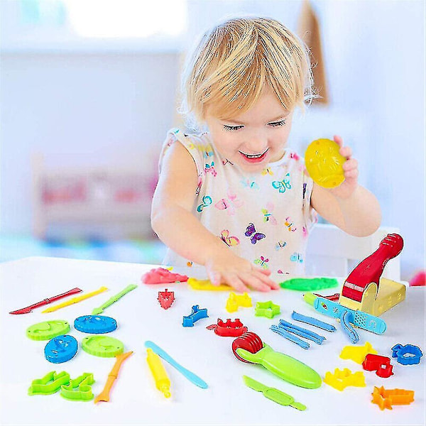 26 stk/sæt Legetøjsværktøjssæt til Play-Doh Dejsform Form Legetøjscutter Modellering Håndværk Gave (A)