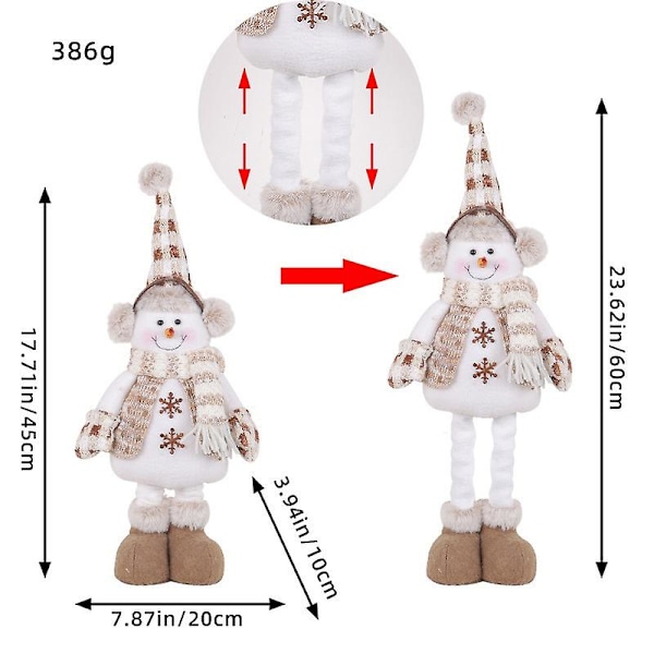 Juldekorationer Julsnögubbe Teleskopdocka Stickad Älgdocka Fönsterarrangemang (Snögubbe A)