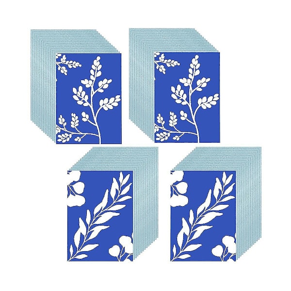 60 st Cyanotype papper A5 soltryck konstkit Högkänsligt solpapper Soltryck papper Ritkonst