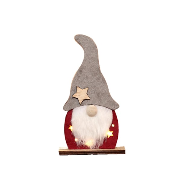 Ansiktslös Ornament Ekologisk Iögonfallande Trä Glödande Jul Mini Ansiktslös Äldre Ornament för Hemmet (B)