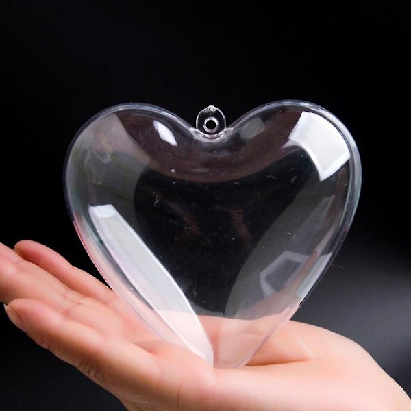 10 stk Hjerteformede Kugler Transparent Plast Hjem Dekorationer Fyldbare Pynt Juletræ Bryllup Slik Have Lys Fest (7cm)