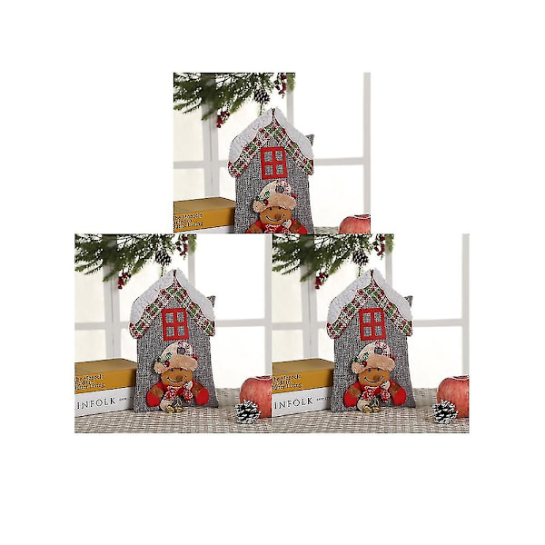5 st julsnöhus äppelpåse födelsedagspresent Handväska Kreativ söt julnatt Godispåse