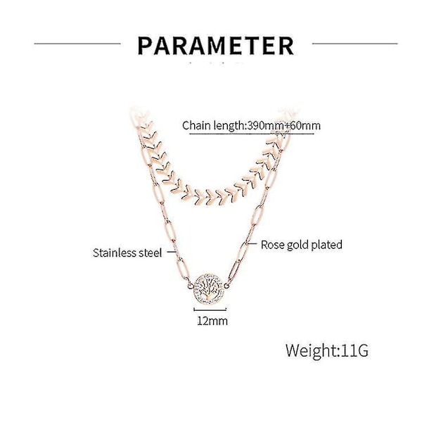 Retro Livets Träd Nytt Halsband Kvinnor (stålfärg)