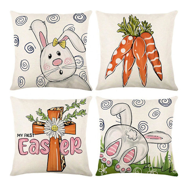 20% rabatt - påsk örngott dragkedja örngott skola hem linne 45 X 45cm kreativ 4-delad uppsättning