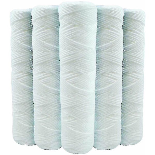 Set med 5 spiralformade vattenfilterpatroner Anti-sediment 9 tum 3/4 - 5 mikron Kompatibel med 10 tums filter Tillverkad i Frankrike-kryc