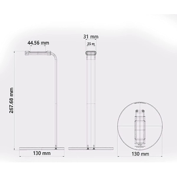 Alg - Hörlursställ, Aluminiumlegering, Skrivbordsställ och Hörlurskrok, För Kontor eller Hem (Mörkgrå) 26.7*13*3cm