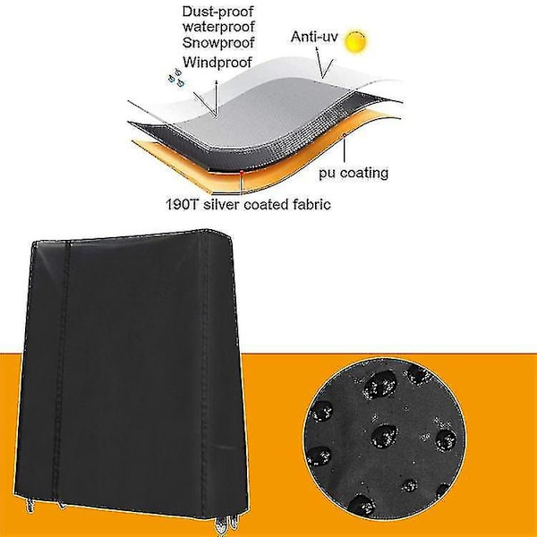 Skyddande Överdrag, Oxfordtyg Bordtennisbord Överdrag 165 X 70 X 185 Cm Vattentätt Och UV-Resistent.