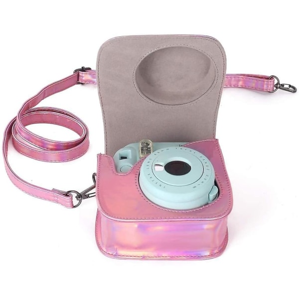 Taske til Fujifilm Instax Mini 11, beskyttende etui lavet af blødt syntetisk læder med skulderrem