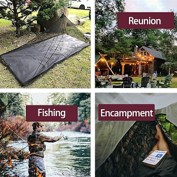 Camping Myggnett Seng Kompakt Og Ultralett For Reise Finneste Hull Mesh 2000 Netting For Camping Og Fotturer, Uten Sovematte