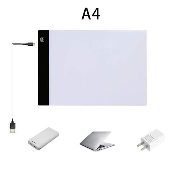 A4 LED Tegnebrett Sporingslysboks Sjablong Tatovering Kopier Kunst Håndverk Bord