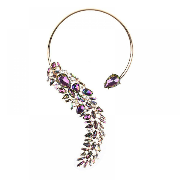 Halsband för kvinnor, Röd Kubisk Zirkon Choker Halsband Smycken, Kristall Bröllop Fest Smyckesset För Kvinnor Flickor(ab Färg) Xq-ps64