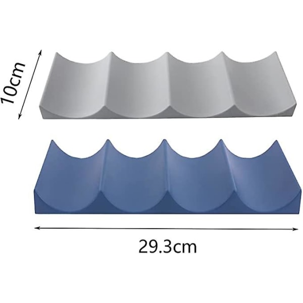 1 stk. flaskelagermåtte i europæisk stil Plastvinreol Europæisk stil Vinreol Stabelbar flaskeholder til køkkenskab Køleskab（Blå）