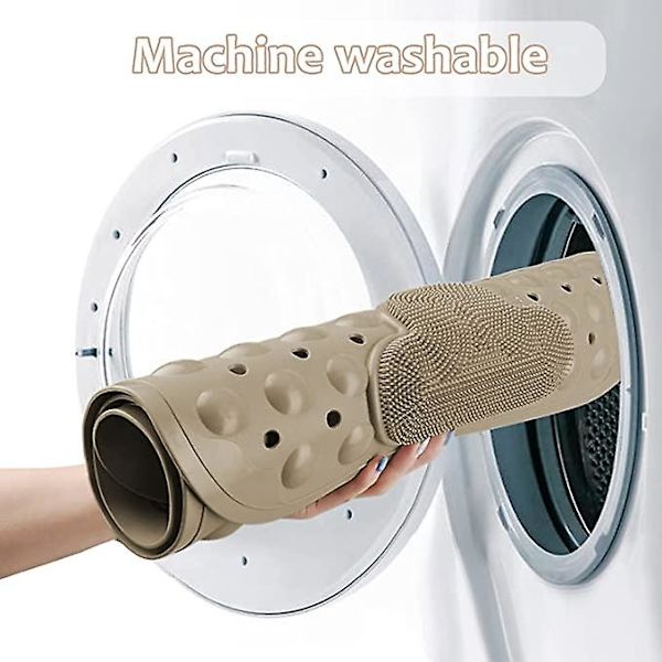 Halkskyddad duschmatta Sugkoppsmassage khaki duschmatta 40*70cm