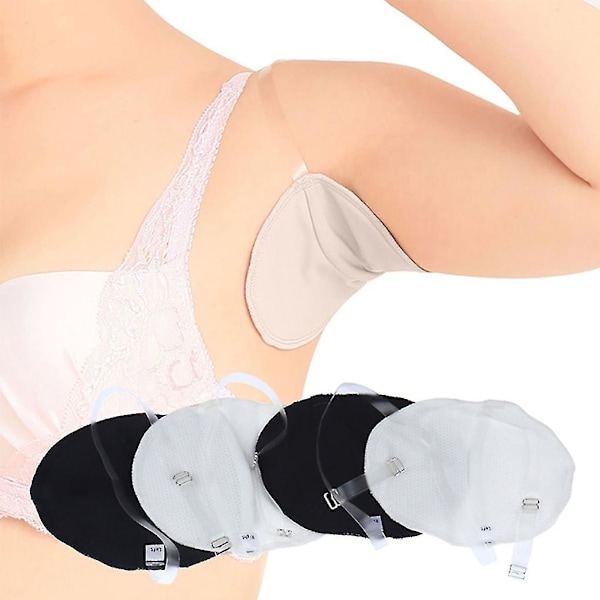 2 st armpads svett, återanvändbara tvättbara svettskydd för kvinnor (vit)