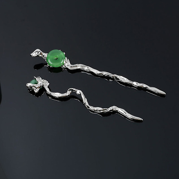 Hieno Jade-koristeinen hiusneula hiustikku Alloy hiushaara hiustyylin luomiseen