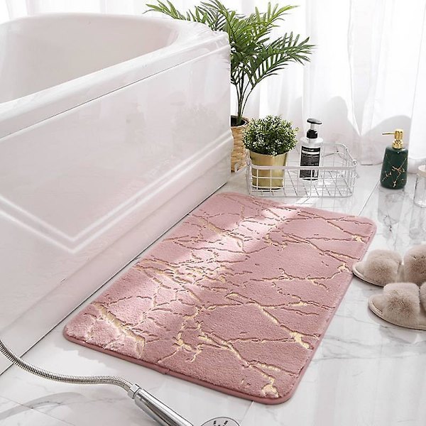 Badrumsmatta Superabsorberande Dusch Badrum Matt Mjuk Toalett Golv Faux Kaninhår Matta för (Färg: Rosa Badrumsmatta, Specifikation: 80x120cm)