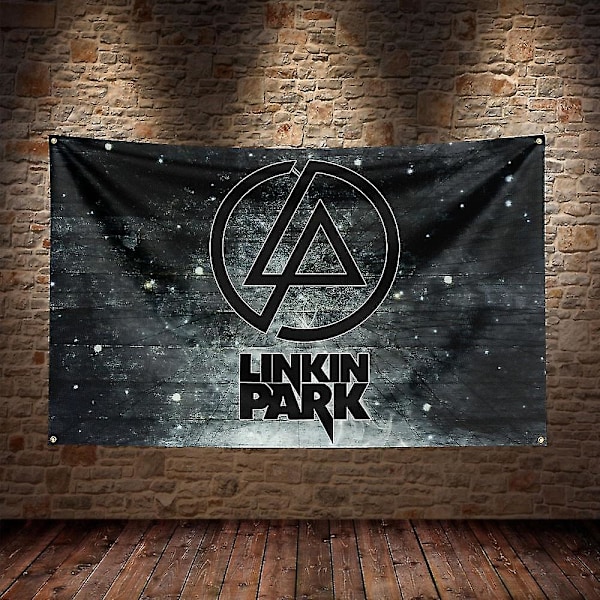 Linkin Rock Musikflagga Polyester Digitaltryck Banner För Dekoration (96 x 144cm, A)