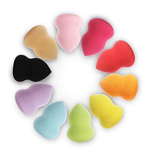10 stk Makeup Svampe Sæt Makeup Puff Beauty Foundation Blend Sponge Multicolor Beauty Makeup Egg Bas (200g）