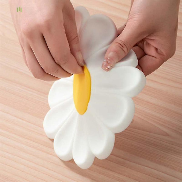 1 stk. Blomster Varmebestandig Silikone Måtte Drikkekop Coaster 17cm Skridsikker Grydeholder Bordplade Køkken, Gul