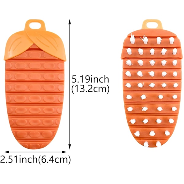 4-pack borste för skrubbning av frukt och grönsaker, för morötter, potatis, grönsaker, majs, matskrubbningsborste, köksrengöringsverktyg