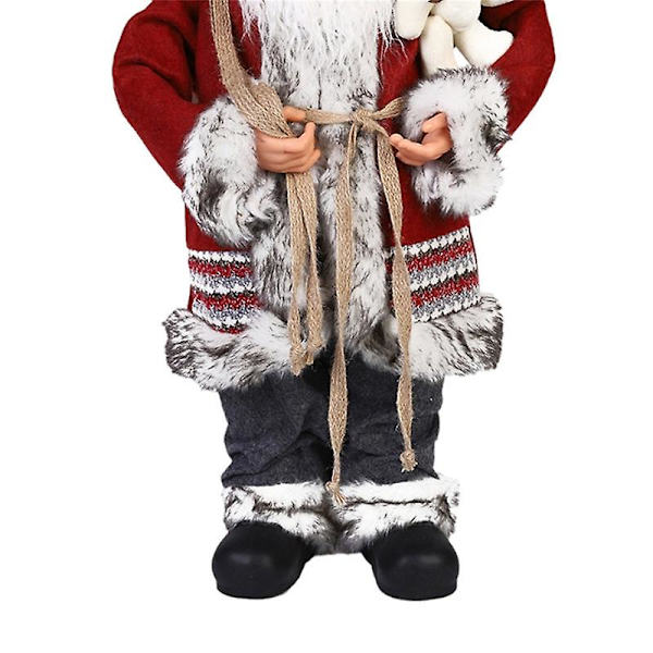 Jultomte Dekorationer, Julstående Figuriner Ornament med Presentpåse för Nyår Juldekoration (45CM)