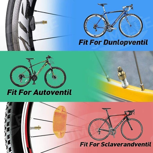 Puhdaskuparinen polkupyörän pumppusovitin polkupyörän venttiiliin - ei ilmavuotoja, ei värimuutoksia - DV AV SV -venttiili polkupyöräpumpulle