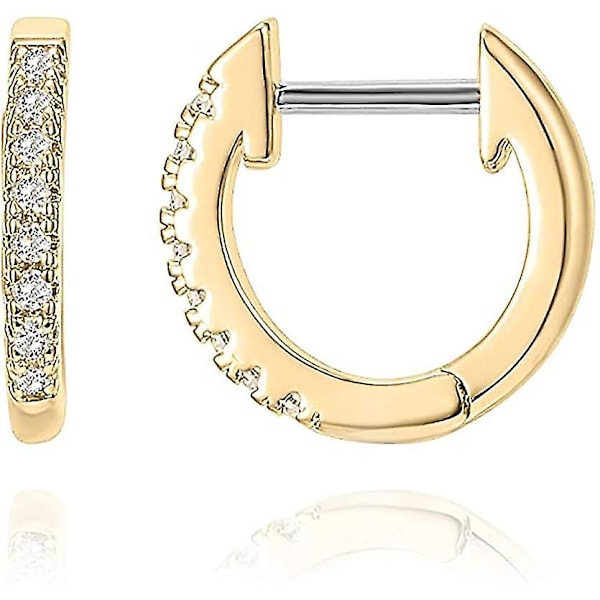 Dww-14k Forgyldt Cubic Zirconia Manschet Øreringe Zirconia Hoops Øreringe