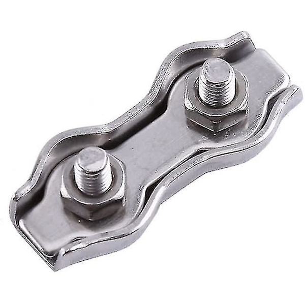 Dubbelklämma Ståltrådskabelklämma Tvingklämma Trålkabelklämma U-formad klämma Ring Topphylsa Klämma (silver) (10 st)