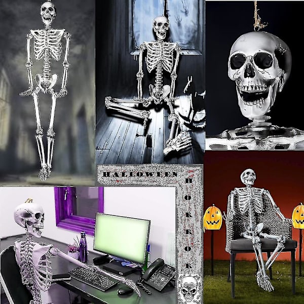 90 cm Full Size Poserbar Menneskelig Rekvisittskjelett Fest Spøkelseshus Dekorasjoner Halloween (90CM)