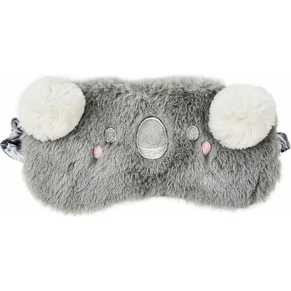 3D Animal Koala myk og fluffy plysj øyemaske (grå),
