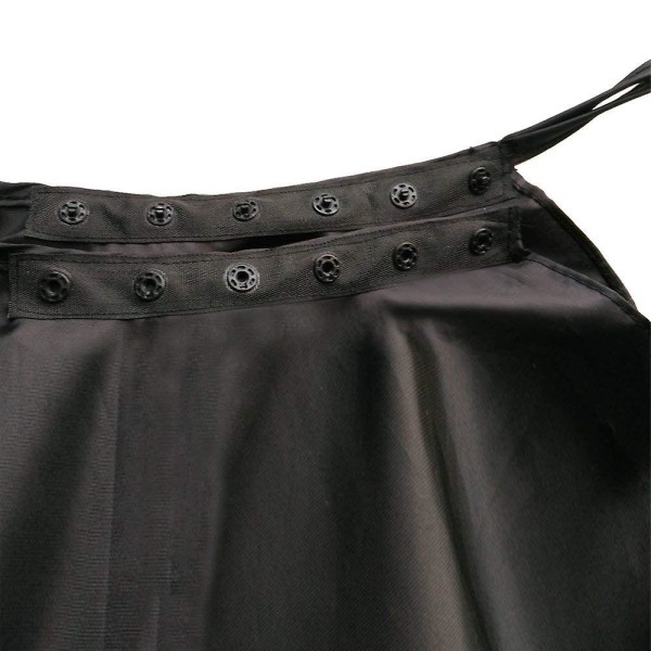 Professionel frisørsalon nylon kappe med lukning trykknapper, barber styling kappe, neutral sort hårklippings kappe - 140cm x 90cm