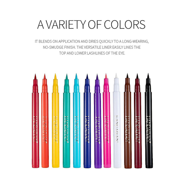 12 Färger Matt Flytande Eyeliner Set Regnbåge Färgglad Neon Eyeliner Penna Pigmenterad Vattentät Smudgeproof Långvarig Gel Eye Liner Jul Makeup
