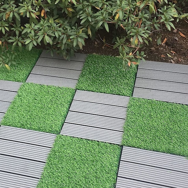 30*30cm Konstgräs Lameller för Balkong Utomhus Falskt Gräs för Inomhus Utomhus, Syntetisk Gräsmatta