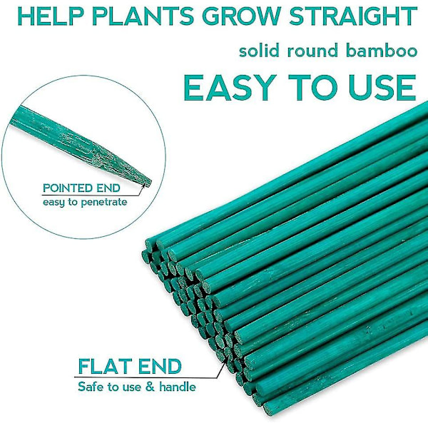 50 st 40 cm växtstöd gröna växtpinnar bambu blompinnar bambupinnar för klätterväxter växtstöd