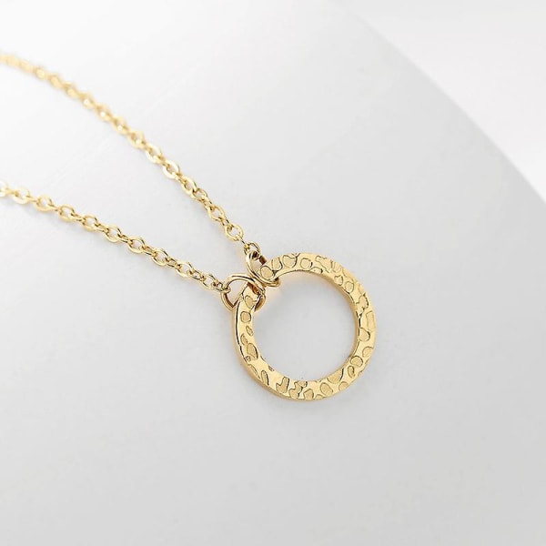 Delikat cirkelhalsband 14K äkta guldpläterat delikat cirkelhalsband