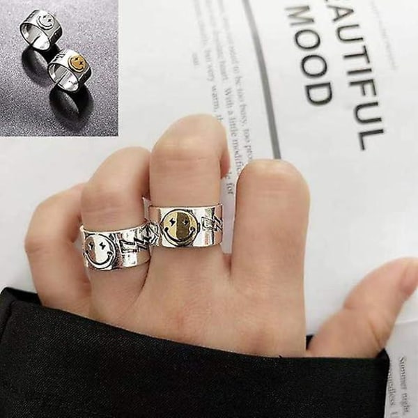 20 stk åbne ringe frøbladskæde justerbar ring til kvinder mænd piger punk vintage gotisk stabelbare ring smykkesæt