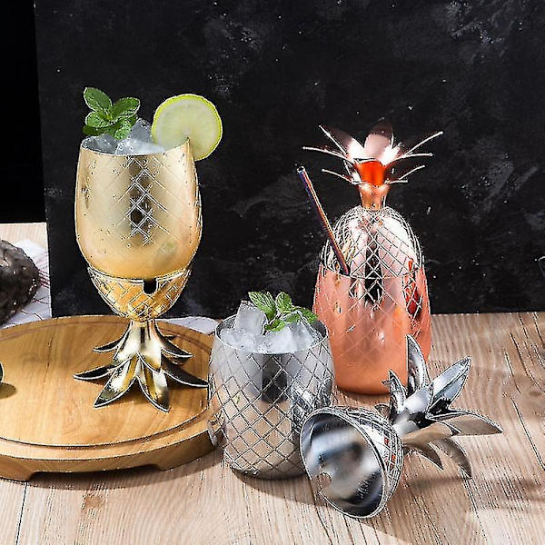 Ananas Cocktailglass Metallkopp Moskva Mule Kopp DIY Vinglass Hjemmedekorasjon Bartilbehør