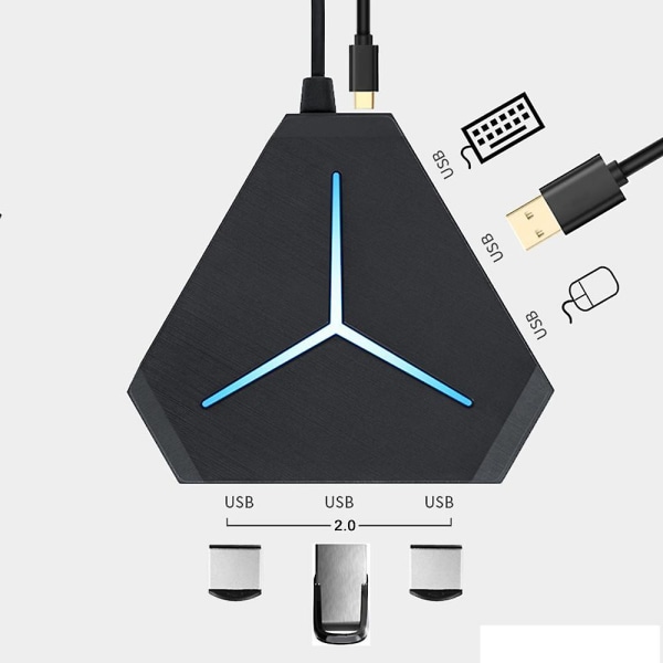 USB keskittimen jakaja Abs Extension Hub Interface Expander musta