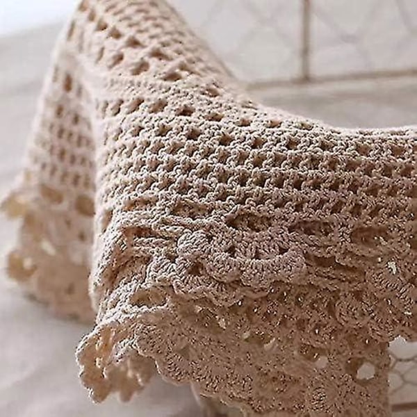 Håndlavede Hæklet Blonder Servietter Bomuld Blonder Dug, Pakke Med 4, Oval Form, 10 X 14 Tommer