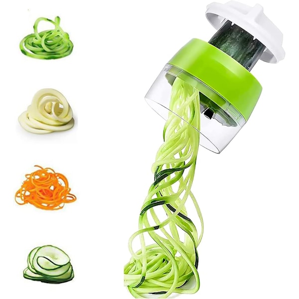 Spiral Cutter Hand för grönsaksspaghetti, 4 i 1 grönsaksskärare grönsaksnudlar skräddare, grönsaksspiralskärare grönsak