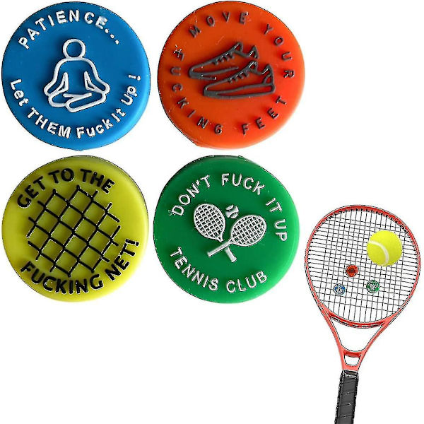 Tennis-vaimentimet, Piristävä/Aggressiivinen Muistutus Pysyäksesi Pelissä, Hauska Tennis-värähtelyvaimentimet, Ainutlaatuinen Tennislahja