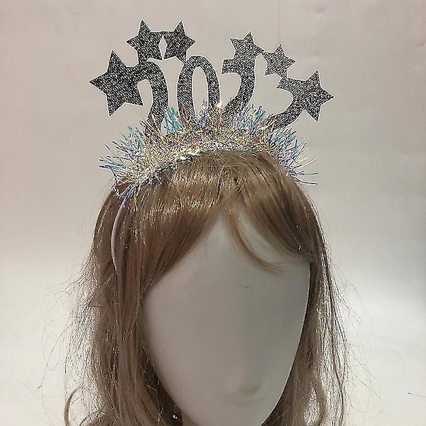 Uusi vuosi 2022 hiusrengas glitter-tinselillä Uuden vuoden juhlatarvikkeet