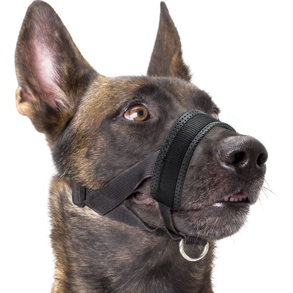 Hundemunning for små mellomstore hunder Antibiting Bjeffing Tygging med myk polstring og justerbar løkke(XL）